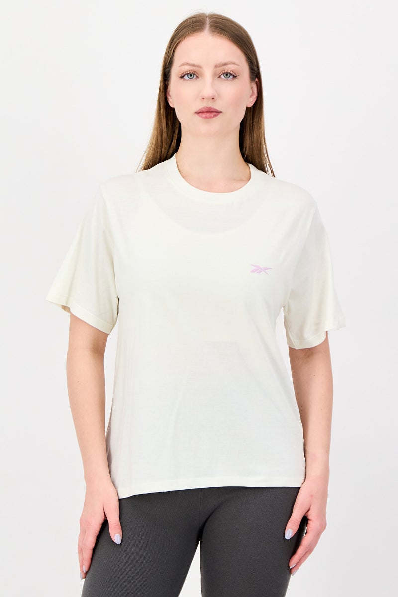 Reebok Women Sportswear Fit Short Sleeve Outdoor T-shirt, White - Image 1